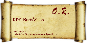 Off Renáta névjegykártya